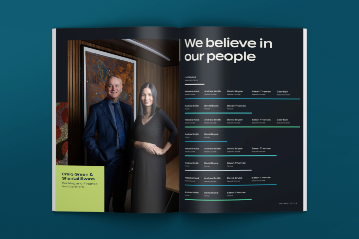 Internal spread in corporate brochure design